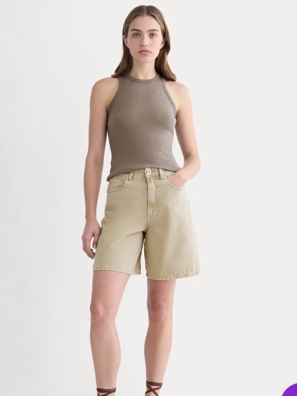Everlane Long A-Line Denim Short